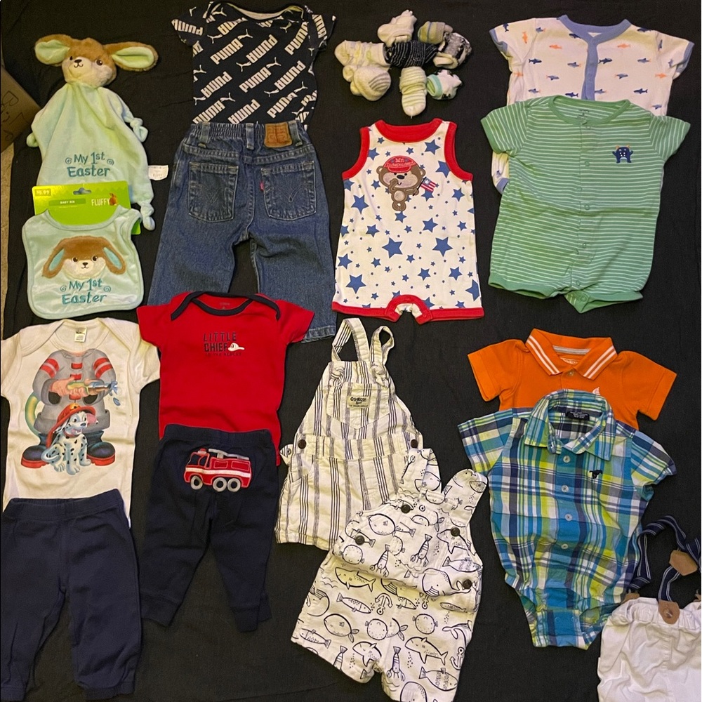 Boys clothes lot! Bundle of over 200 items, no stains, GUC. NB-9 month clothes - Picture 11 of 12